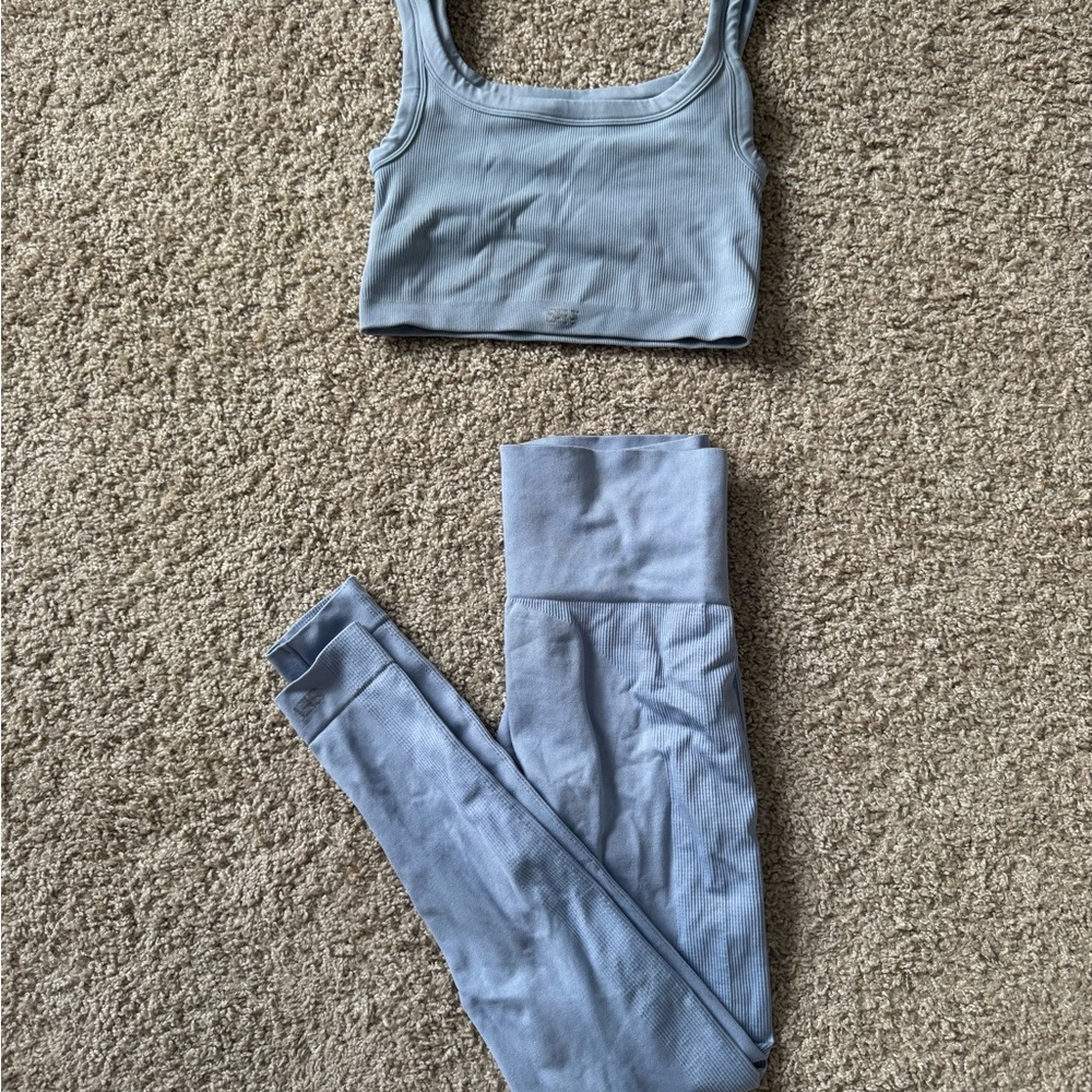 Set Active Light Blue Leggings Set